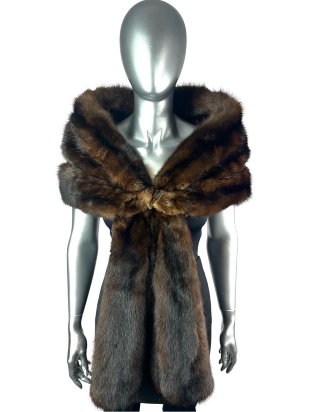 RUSSIAN SABLE Stole, Wrap w/Long Fronts, Sz S, Certified Vintage Fur